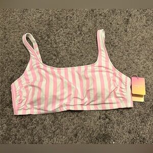 NWT- Stoney Clover Lane x Target Striped Bralette Bikini Top Pink White Size 3X